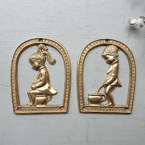 Brass Toilet Deco Sign 2P(Set)