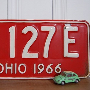 Vintage License Plate H127E