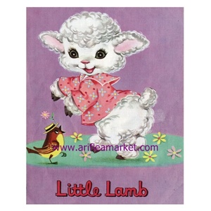 빈티지일러스트 1958&#039; Little Lamb