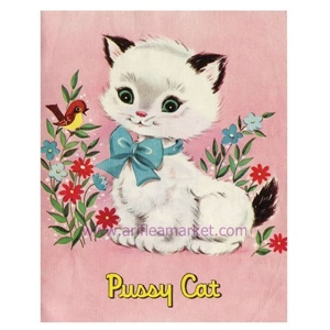 빈티지일러스트 1958&#039; Pussy Cat 