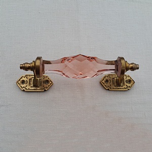 Crystal brass handle-Pink