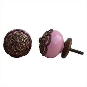 Ceramic knob-antique pink