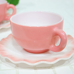  Hazel Atlas pink cup &amp; saucer