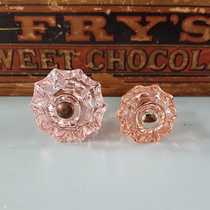 Glass Fluted Knobs (Pink)