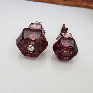 Glass Hexagon Knobs (Purple)