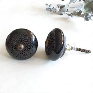Ceramic Knob - black lace