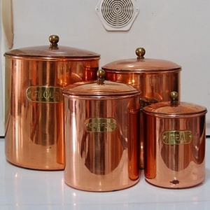 vintage copper canister 4set