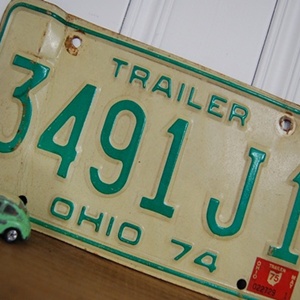 Vintage License Plate 3491 J1