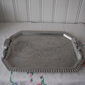 vintage hammered aluminum tray