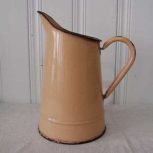 Vintage enamel brown jug