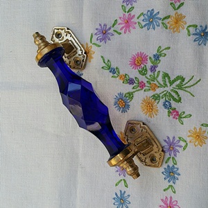 Crystal brass handle-Dark blue